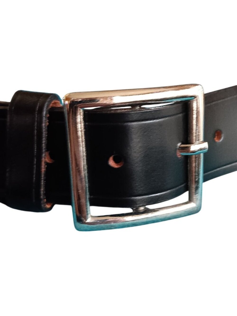 Vintage Mens XL 44 Leather Work Rocker Black India 1990's Pirate Silver Buckle